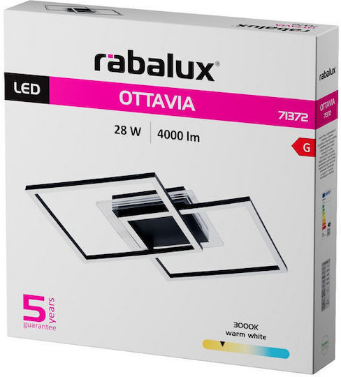 Rabalux Smart Mount Ceiling Light 70cm Black With Integrated LED