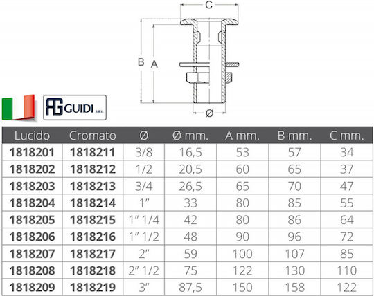 Wasserhahn Chrom 3/4" Ag Guidi 35.fν.1818213