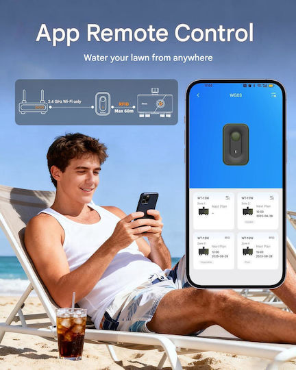Rain Programator de Irigații cu Baterie 4 Ieșiri cu Wi-Fi