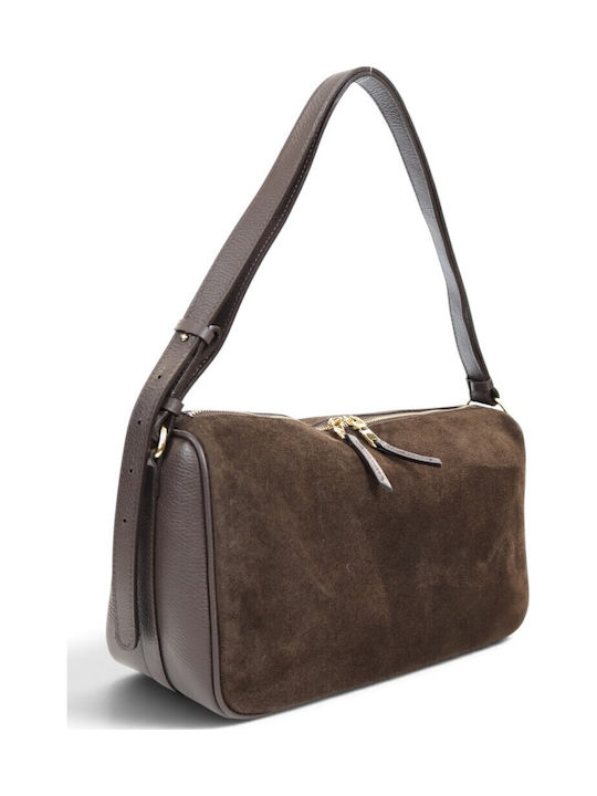 Leather Women's Shoulder Bag Suede Brown