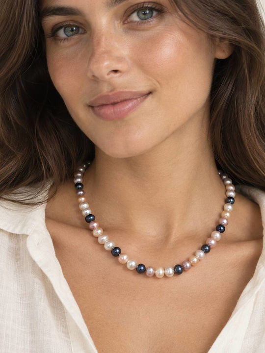 Cuoro Necklace with Pearls