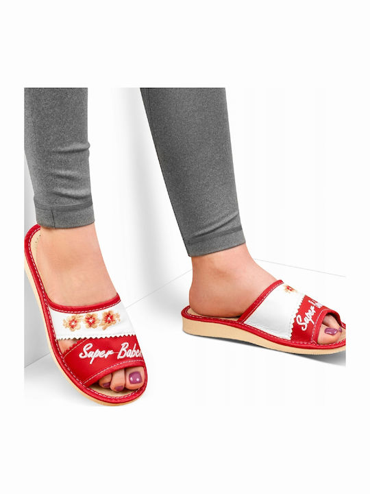 Leder Damen Hausschuhe Rote