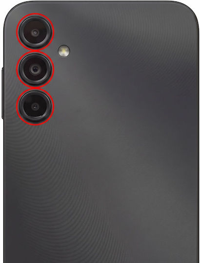 Clappio Gehärtetes Glas Kameraschutz Samsung Galaxy A14 5G Pack 3 Schwarz Transparent