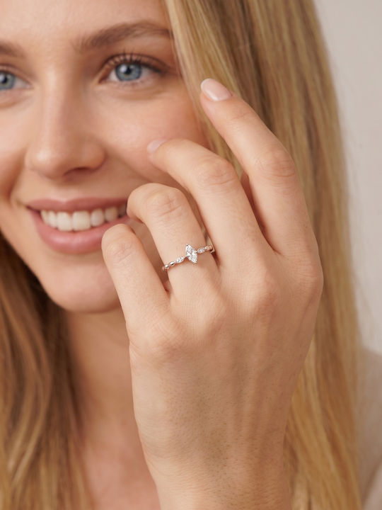 Diamond Group Einzelner Stein aus Weißgold 18K mit Diamant