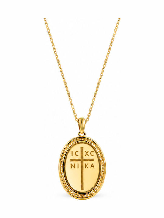 Ulysses Silver Pendant “Saint Paisios” Silver 925 14k Gold Plating Zircon Gold Plated Silver 925 Chain