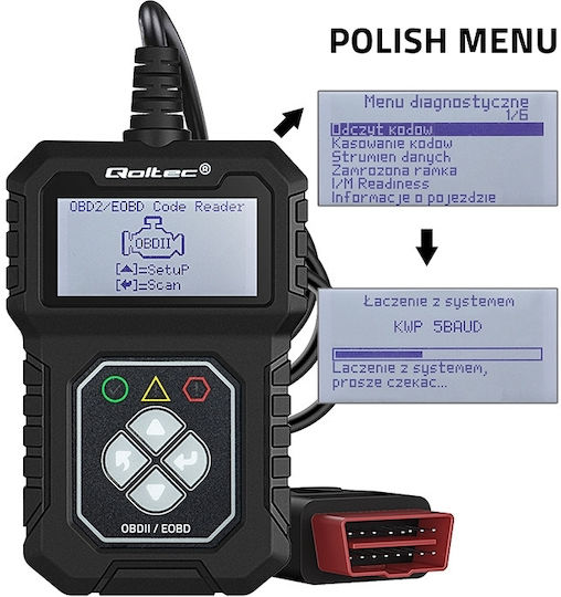Qoltec Proline Obdii Eobd 8v-25v Διπλό Σύστημα Autodiagnose & OBD2-Scanner