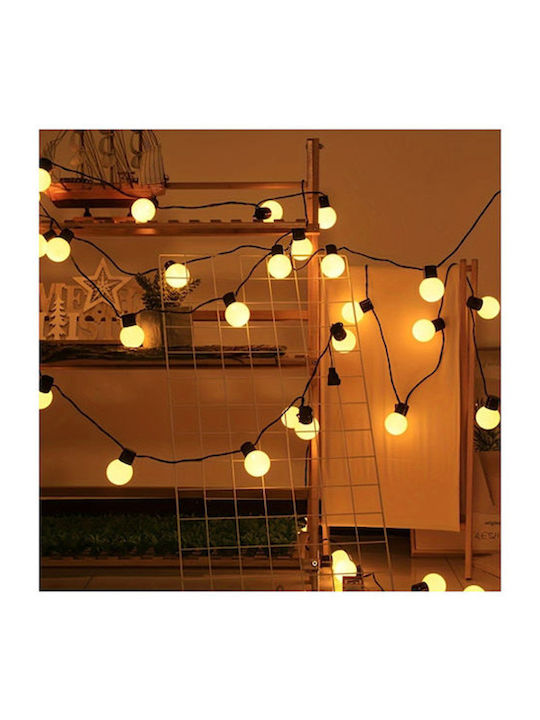 Luminiță Garland LED Etanșă 5m cu 20 Mingi Alb Cald Luminiță Garland LED Etanșă 5m cu 20 Mingi Alb Cald