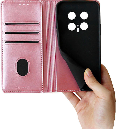 Θήκη Πορτοφόλι Vintage Magnet Wallet Sonique Honor Magic8 Pro 5g Ροζ Χρυσό