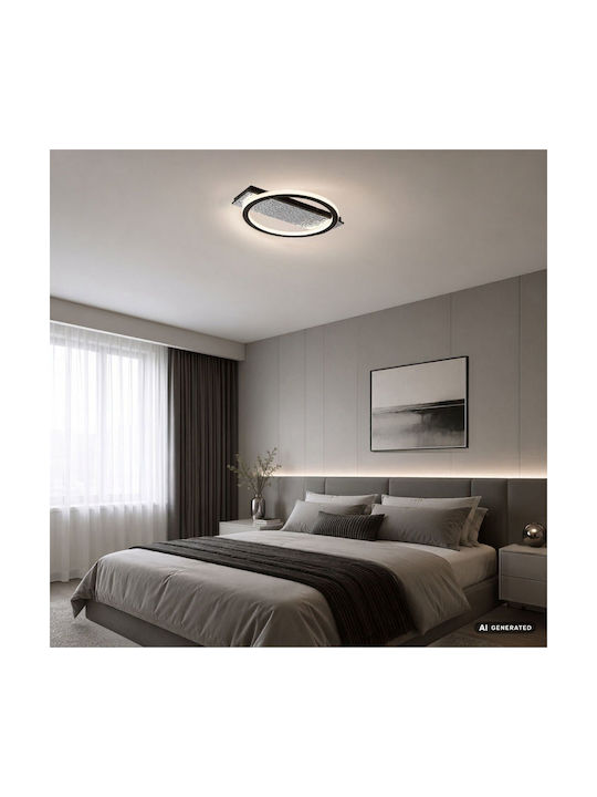 Rabalux Smart Deckenleuchte montieren 40cm Schwarz mit Integrierte LED und Fernbedienung