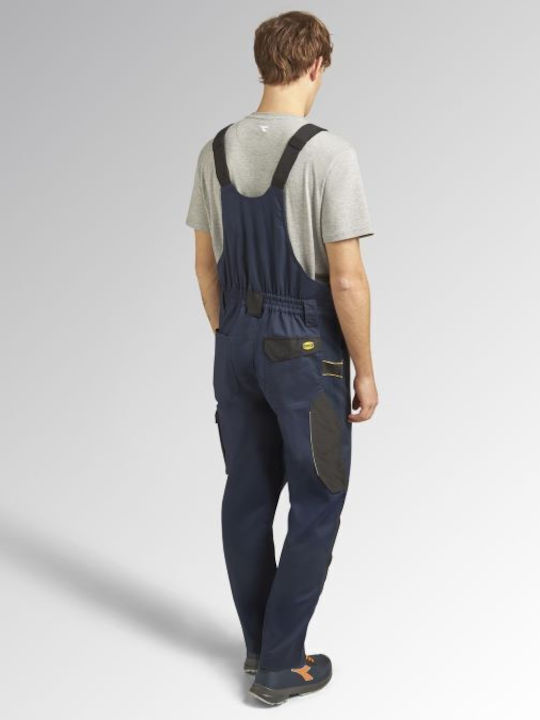 Utility Diadora Работен гащеризон с тиранти Син Poly 2.0 Twill Stretch 64% Polyester 33% Cotton 3% Elastane 250 G/m² 183062