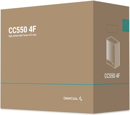 Deepcool CC550 Геймърско Midi Tower Компютърна кутия със Страничен прозорец Черна