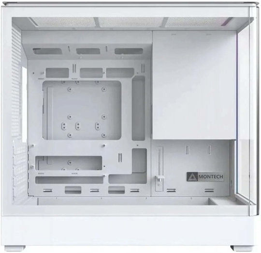 Montech King 15 Геймърско Midi Tower Компютърна Кутия със Страничен Прозорец Бял