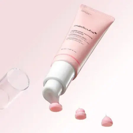 Medicube PDRN Pink Peptide Околоочен Крем за Тъмни Кръгове Торбички Хидратация Блясък Против Стареене и Стягане на Кожата 30ml