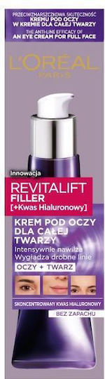 L'Oreal Paris Revitalift Filler Околоочен крем за Хидратация, Блясък и Възстановяване 30 ml