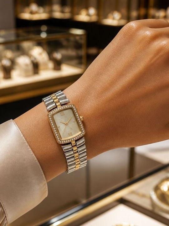 Ieke Damenuhr Batterie mit Silber rostfreiem Stahl Armband