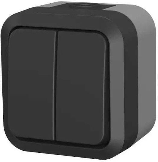 Duwi Waterproof Wall-Mounted Wall Switch Two-Way with Turquoise Frame