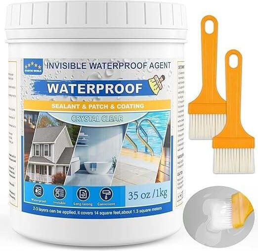 Soluție Hidroizolantă Lichidă Transparentă 1 Kg 35 Oz Strat Imperceptibil de Etanșare Pe Bază de Apă Împotriva Scurgerilor Pentru Acoperiș Baie Rosturi de Gresie Pereți Terase Interior Exterior