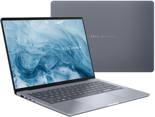 Asus Zenbook 14 UX3480QA-U1151X 14" OLED FHD+ (Snapdragon-X X1-26-100/16GB/512GB SSD/W11 Pro) Albastru Arctic (Tastatură Engleză Internațională)