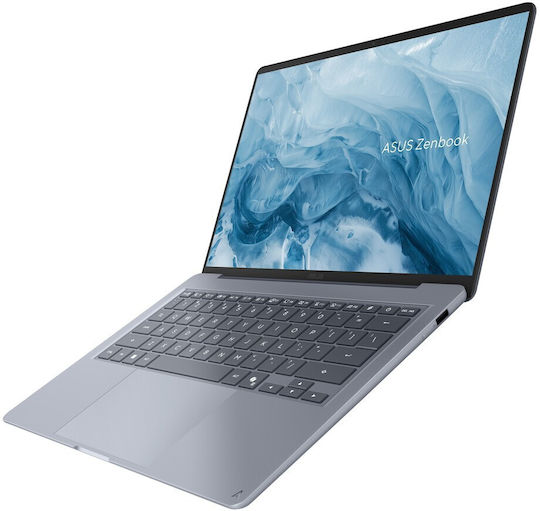 Asus Zenbook 14 UX3480QA-U1151X 14" OLED FHD+ (Snapdragon-X X1-26-100/16GB/512GB SSD/W11 Pro) Albastru Arctic (Tastatură Engleză Internațională)