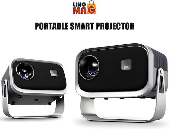 Linomag Мини Проектор LCD HD LED лампа с Wi-Fi и вградени високоговорители Сив