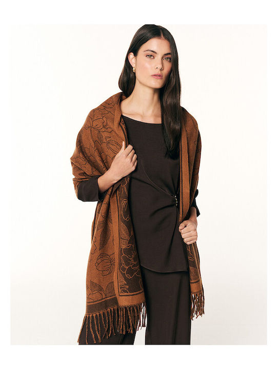 Damen Bluse Drapierung Braun
