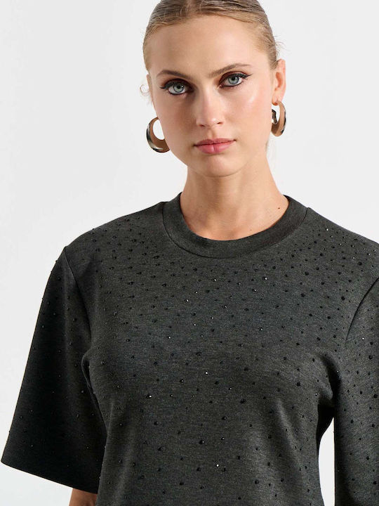 Bill Cost Women's Short Sleeve Grey Blouse