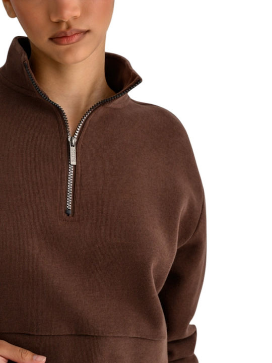 Women's Long Sleeve Brown Blouse