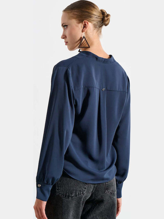 Damenbluse Langärmelig Blau
