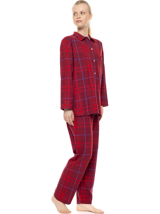 Pink Label Summer Women's Pyjamas Trousers Burgundy