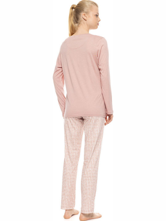 Pink Label Sommer Damen Schlafanzug Hosen Rosa