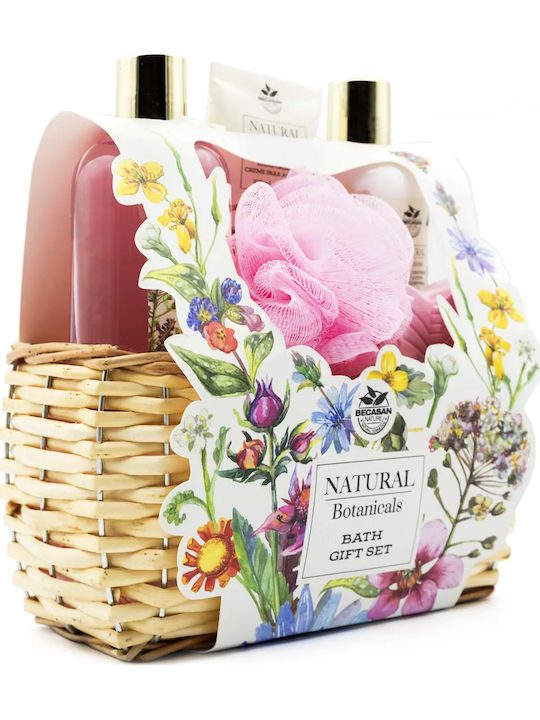 Becasan Butterfly Dreams Basket Skin Care Set for Moisturizing & Body Cleaning 5 Pieces
