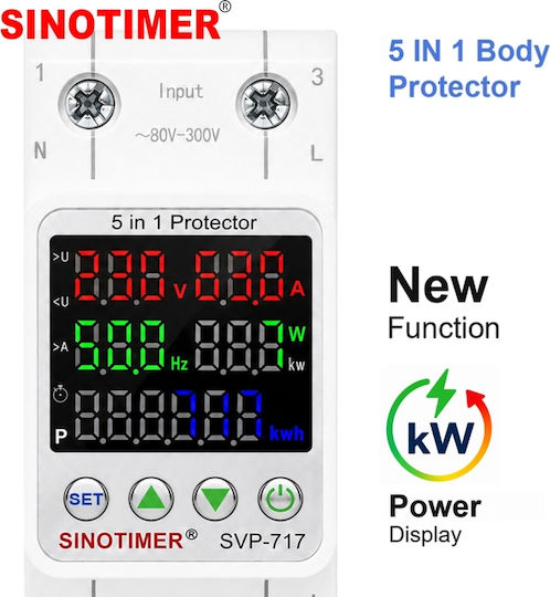 Sinotimer Instrument de Măsură pentru Panou Electric Digital pe Șină Monofazat