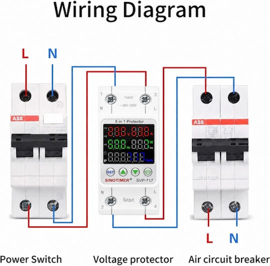 Sinotimer Instrument de Măsură pentru Panou Electric Digital pe Șină Monofazat