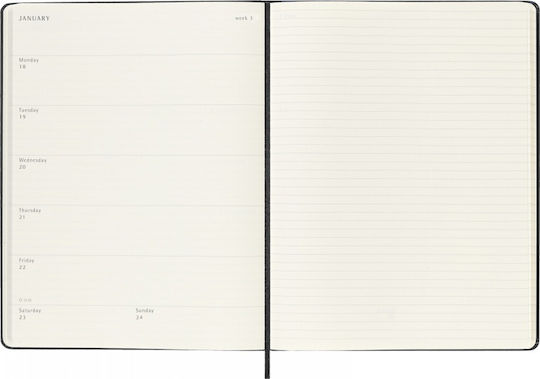 Moleskine Класически Седмичен Планер 2027 Черен