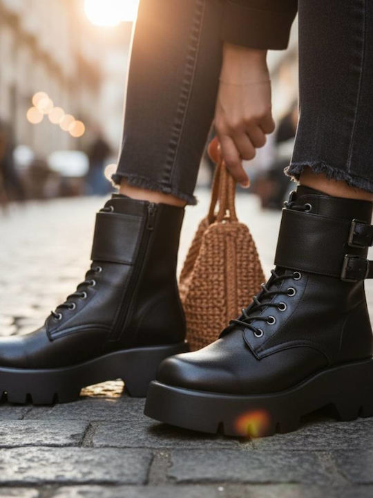 Stiefeletten Damen mit Mittelhohem Absatz Schwarz