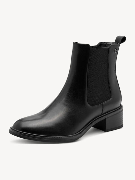 Leder Damen Stiefeletten Schwarz