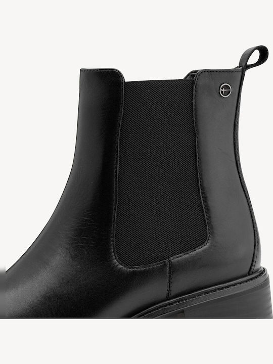 Leder Damen Stiefeletten Schwarz
