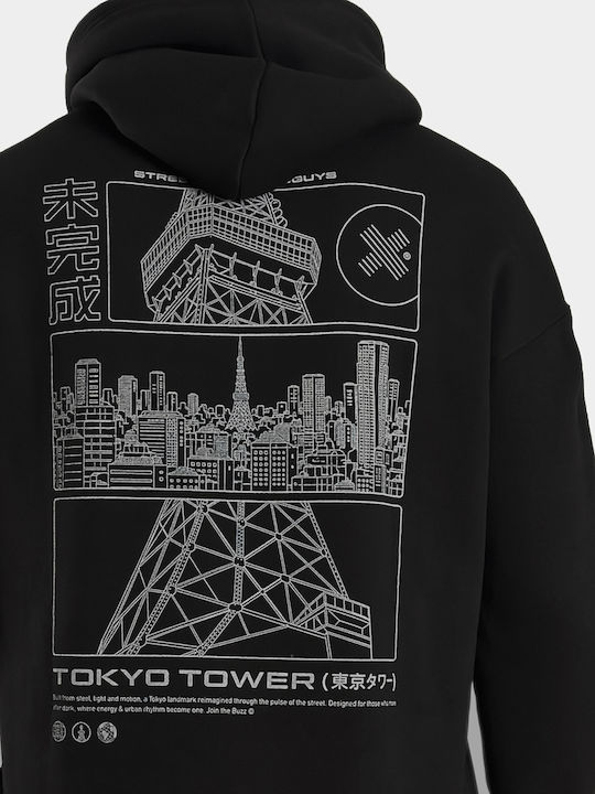 Sweatshirt mit Kapuze Schwarz