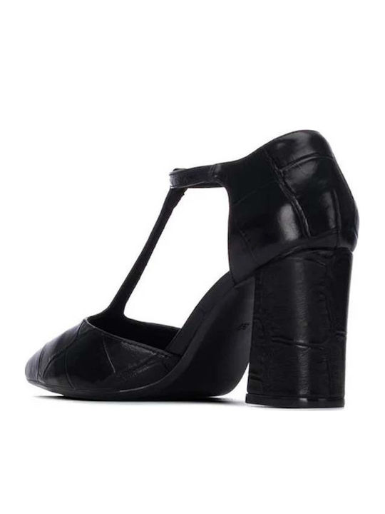 Spitze Zehe Pumps mit Mittelhohem Absatz Schwarz