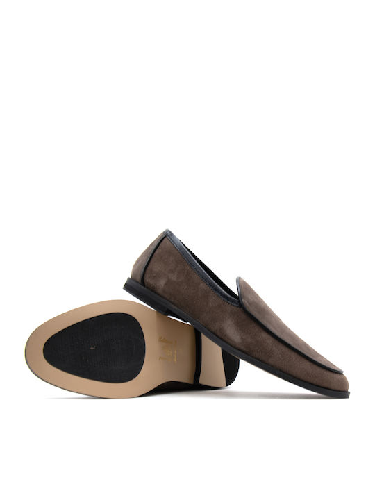 Suede Women's Loafers in Brown Colour
