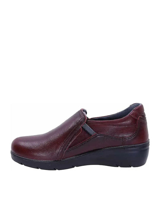 Leder Damen Mokassins in Roter Farbe