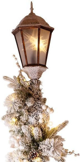 Eurolamp Колона Фенер В266cm Украсена Заснежена Коледна Клонка 105 Топли Led 600-48873