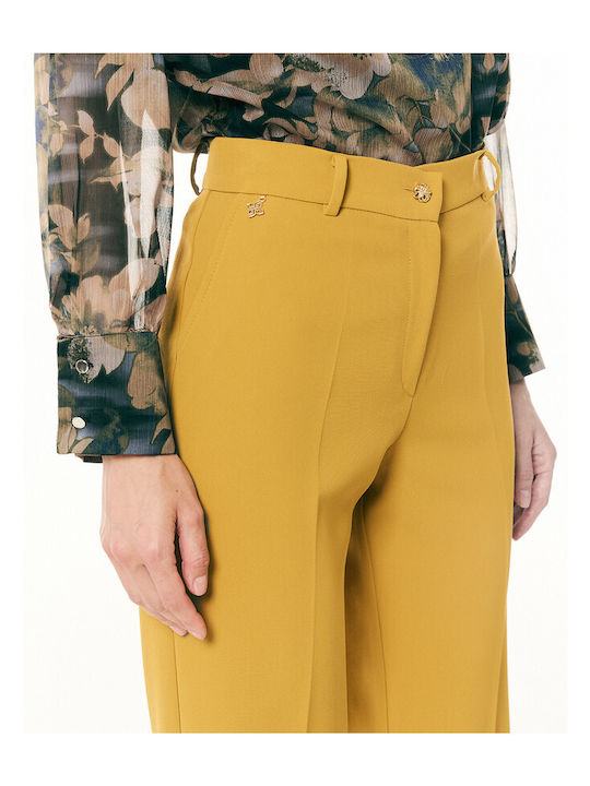 Women's Mustard Crepe Trousers