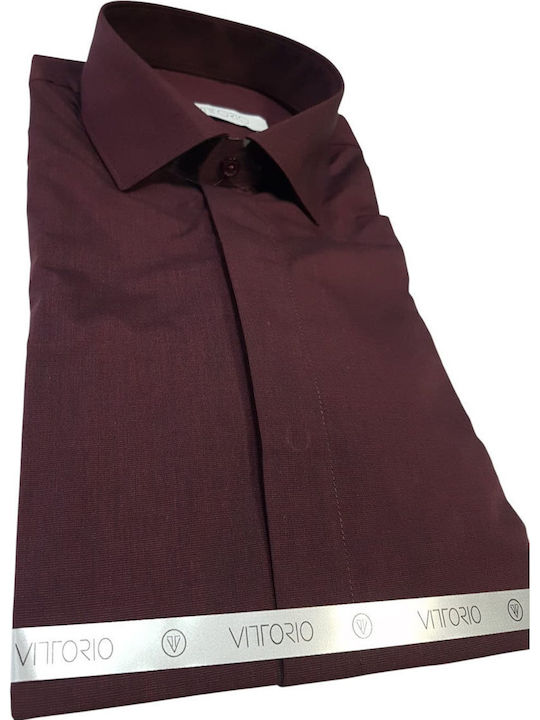 Vittorio Artist Риза Slim Fit Бордо