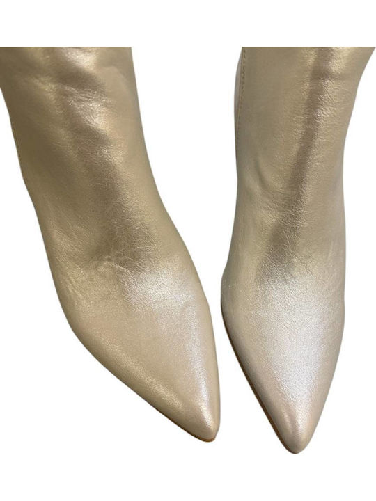 Damenstiefel mit Hochabsatz Silber