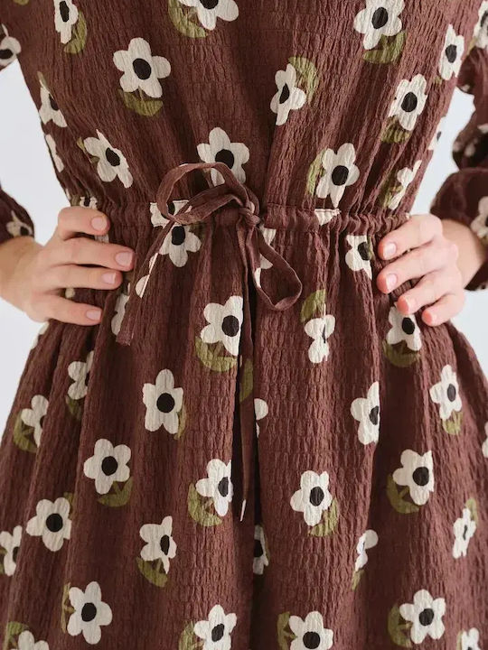 Summer Mini T-Shirt Dress Brown