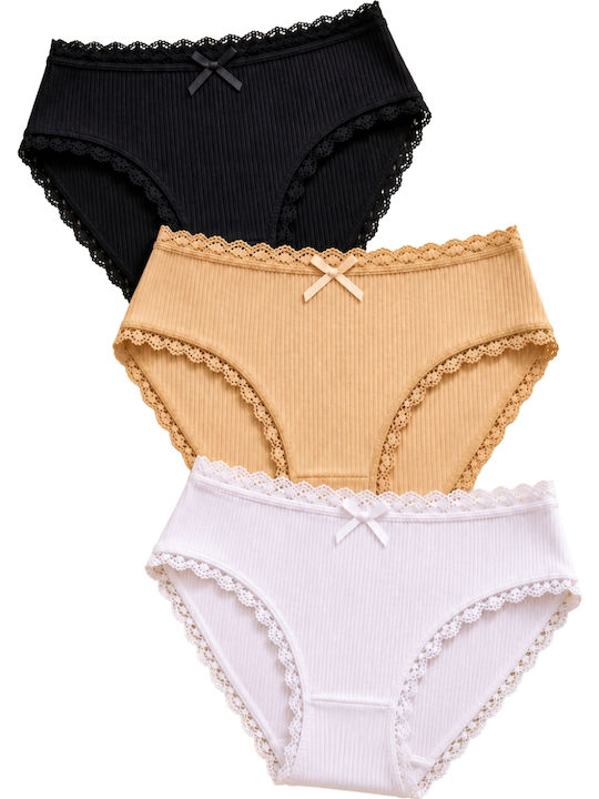 Βαμβακερά Γυναικεία Slip 3Pack Πολυχρωμο
