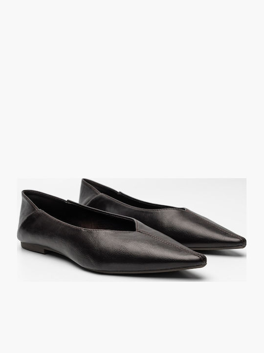 Damen Ballerinas Spitz zulaufend Braune
