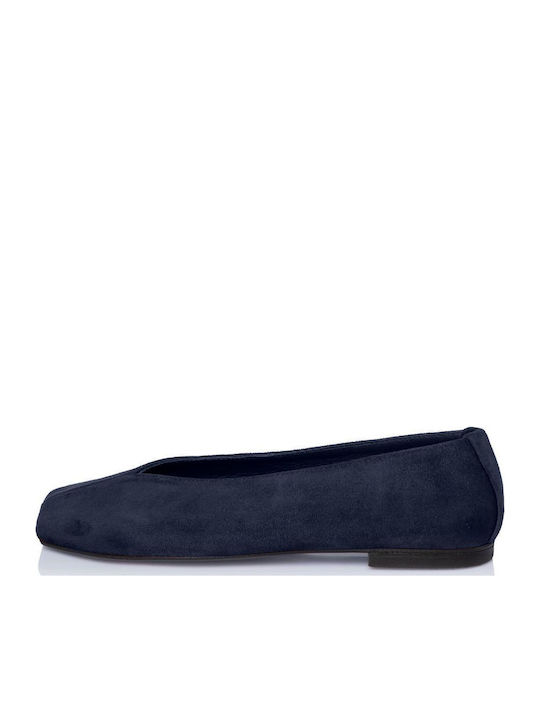 Leder Damen Ballerinas Blaue