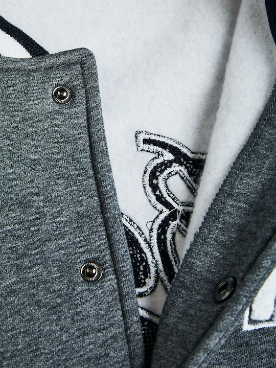 Kids Sweatshirt Cardigan With Pockets Grey